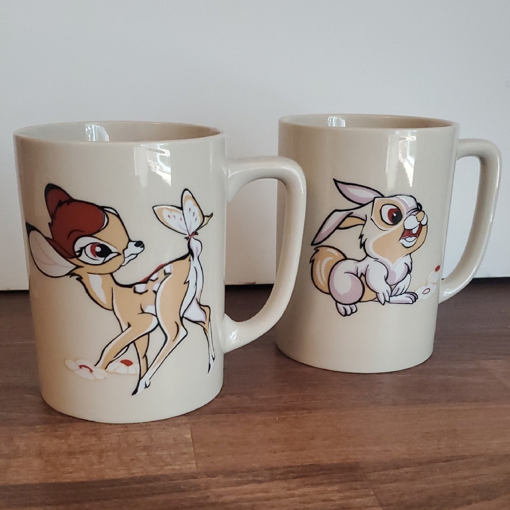 Vintage Marco Polo Cream Bambi Disney Character Mugs